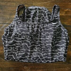 Nike One Piece Swimsuit - Size Large - Black & Grey Leopard Print